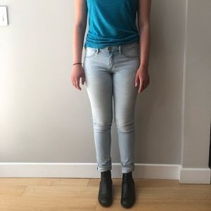 Mid Rise Light Blue Skinny Jeans